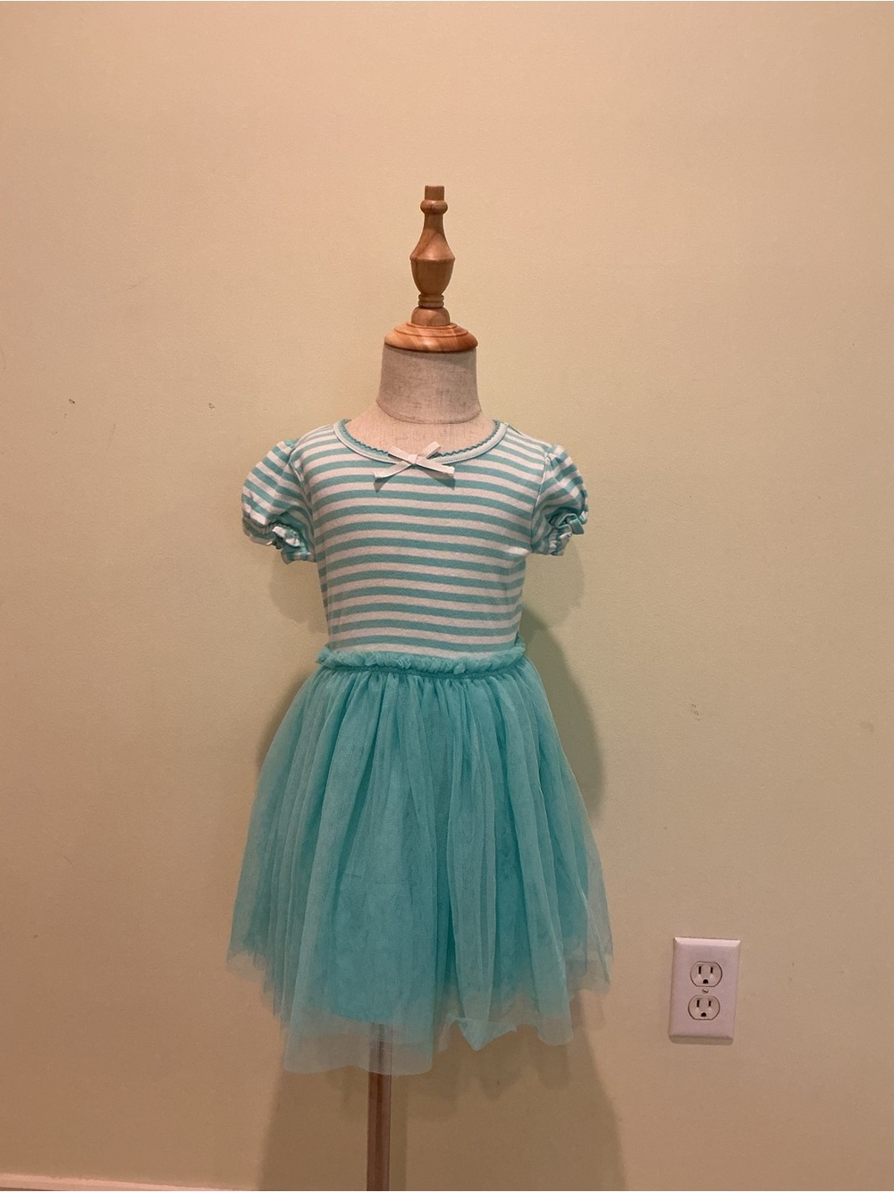 Gymboree Aqua Striped Tulle Dress